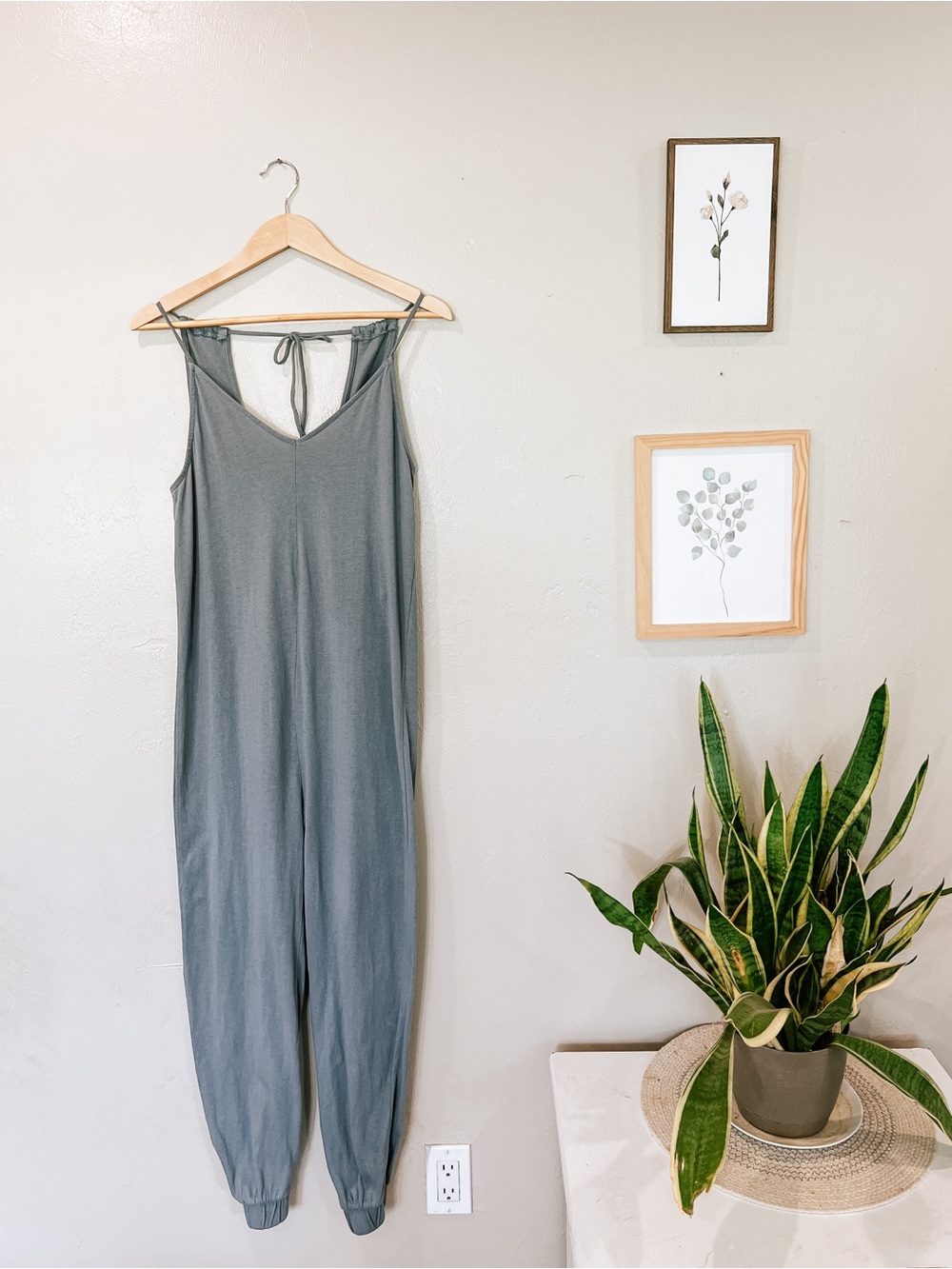 100% cotton Zara blue-gray jogger jumpsuit